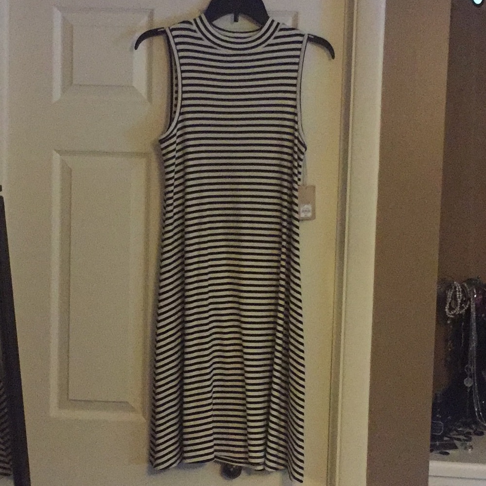 Black/white stripe maternity dress